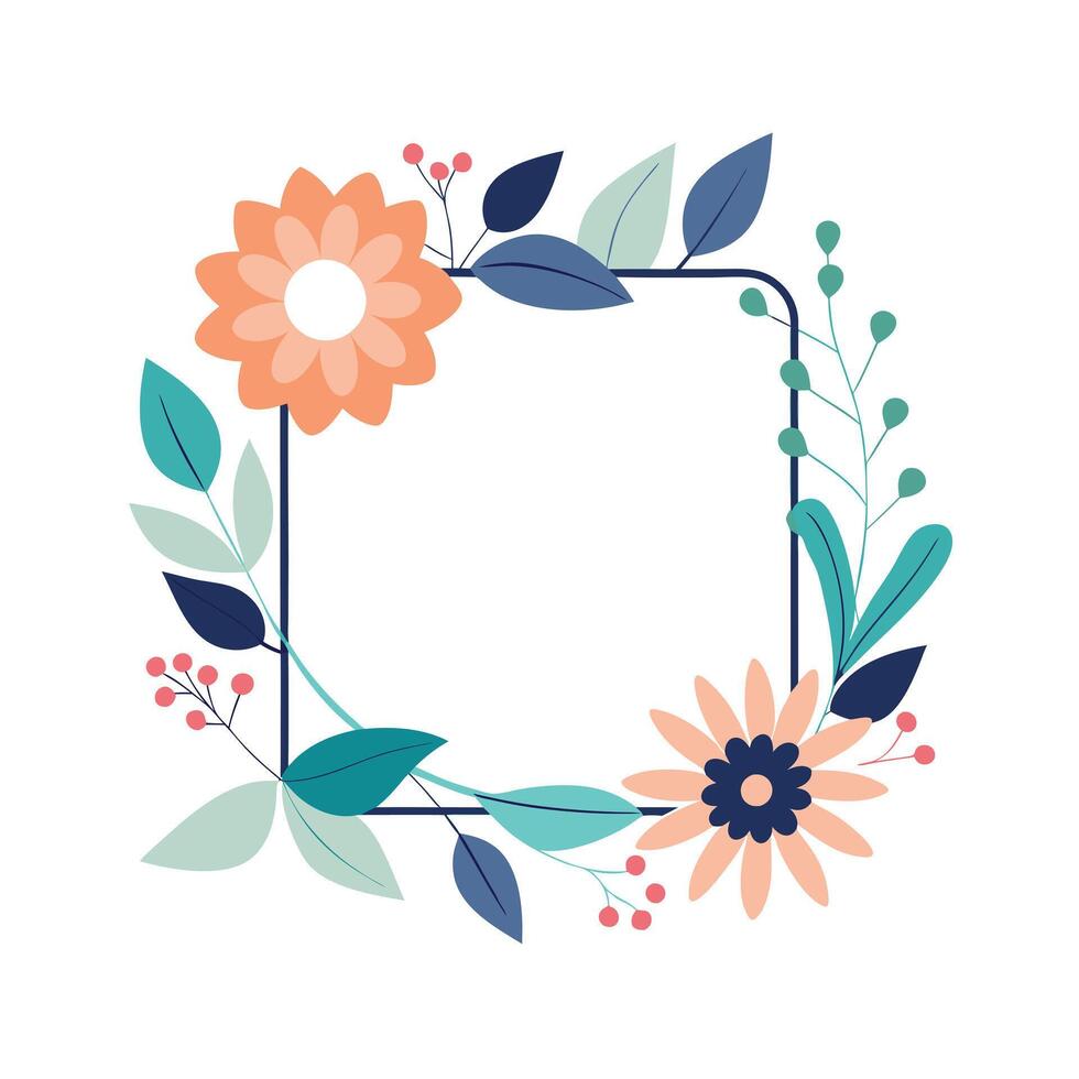 Beautiful Floral Frame Border Illustration vector