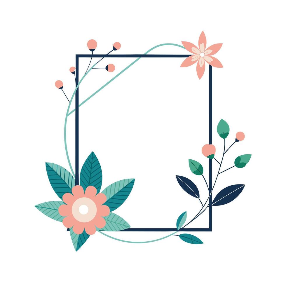 Beautiful Floral Frame Border Illustration vector