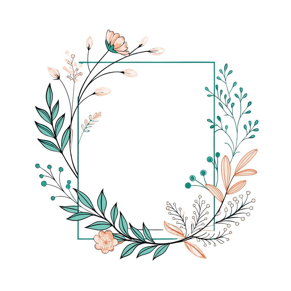 Beautiful Floral Frame Border Illustration vector