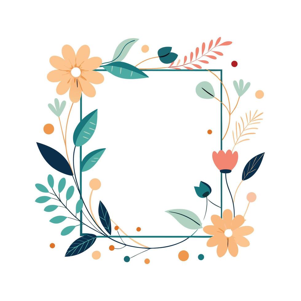 Beautiful Floral Frame Border Illustration vector