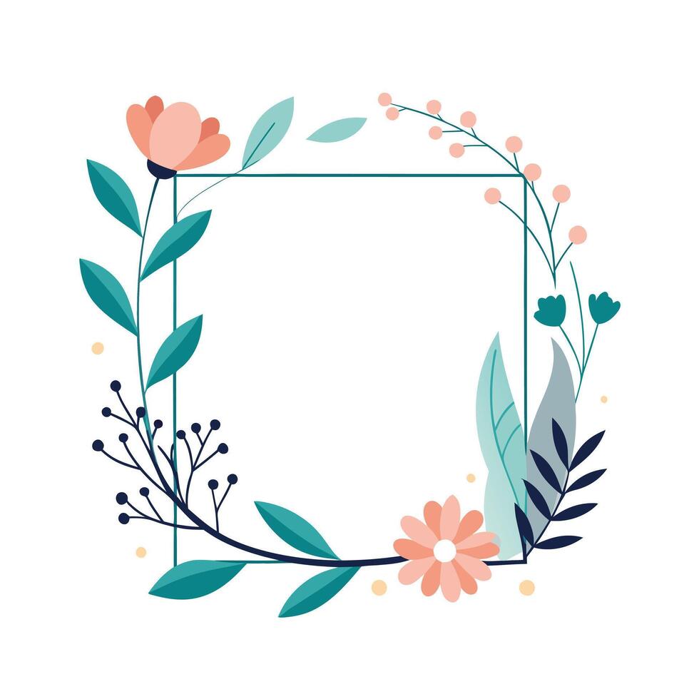 Beautiful Floral Frame Border Illustration vector