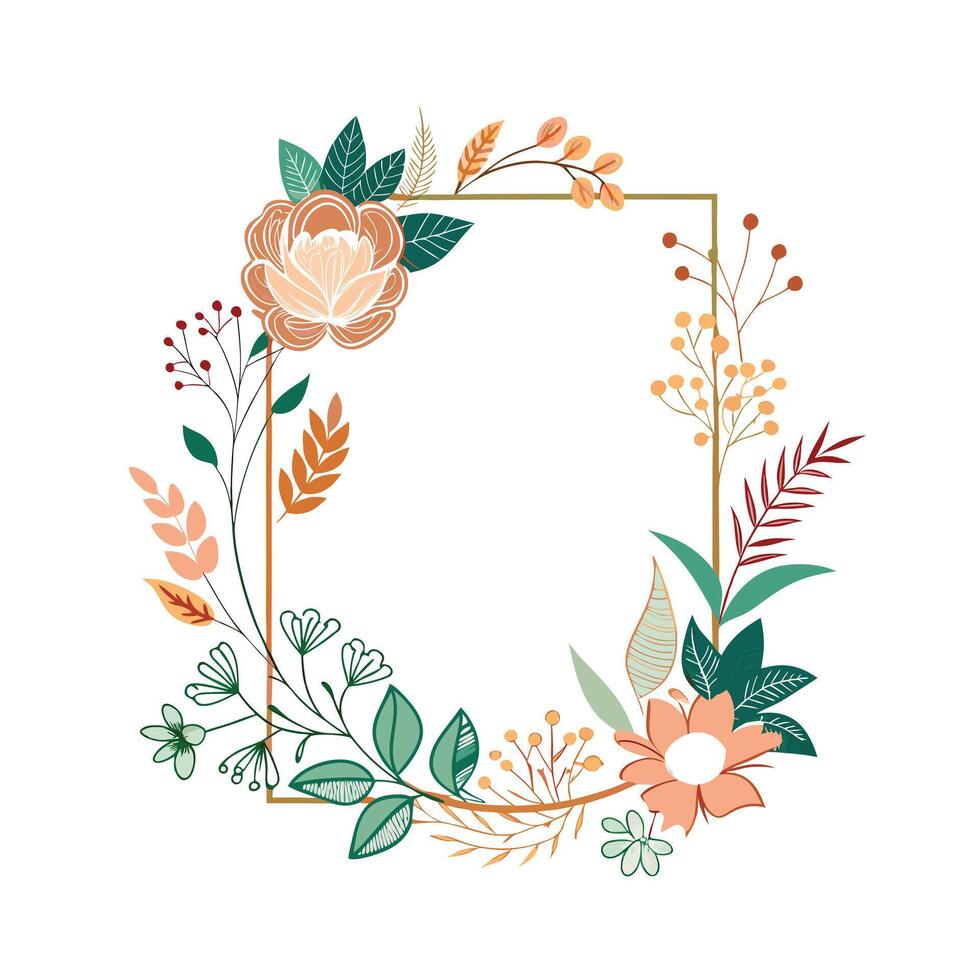 Beautiful Floral Frame Border Illustration vector