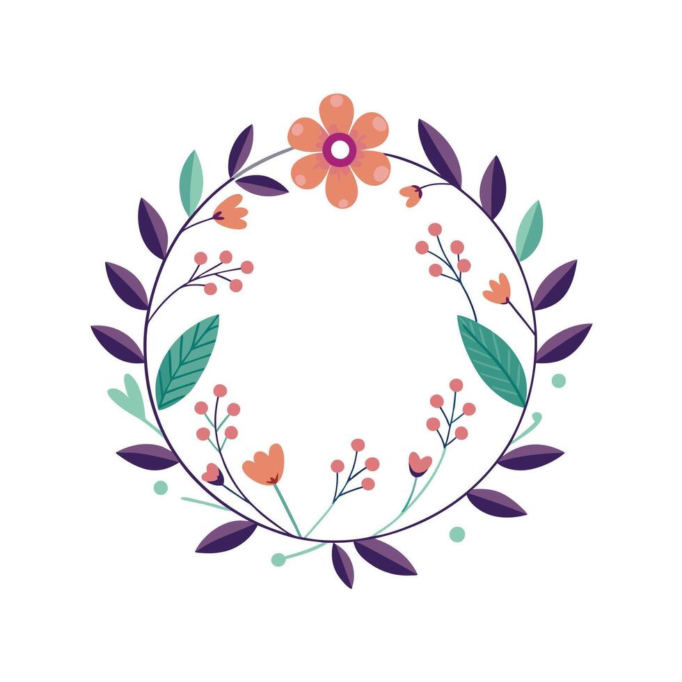Beautiful Floral Frame Border Illustration vector