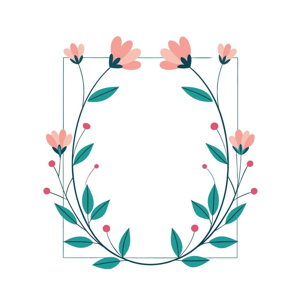 Beautiful Floral Frame Border Illustration vector