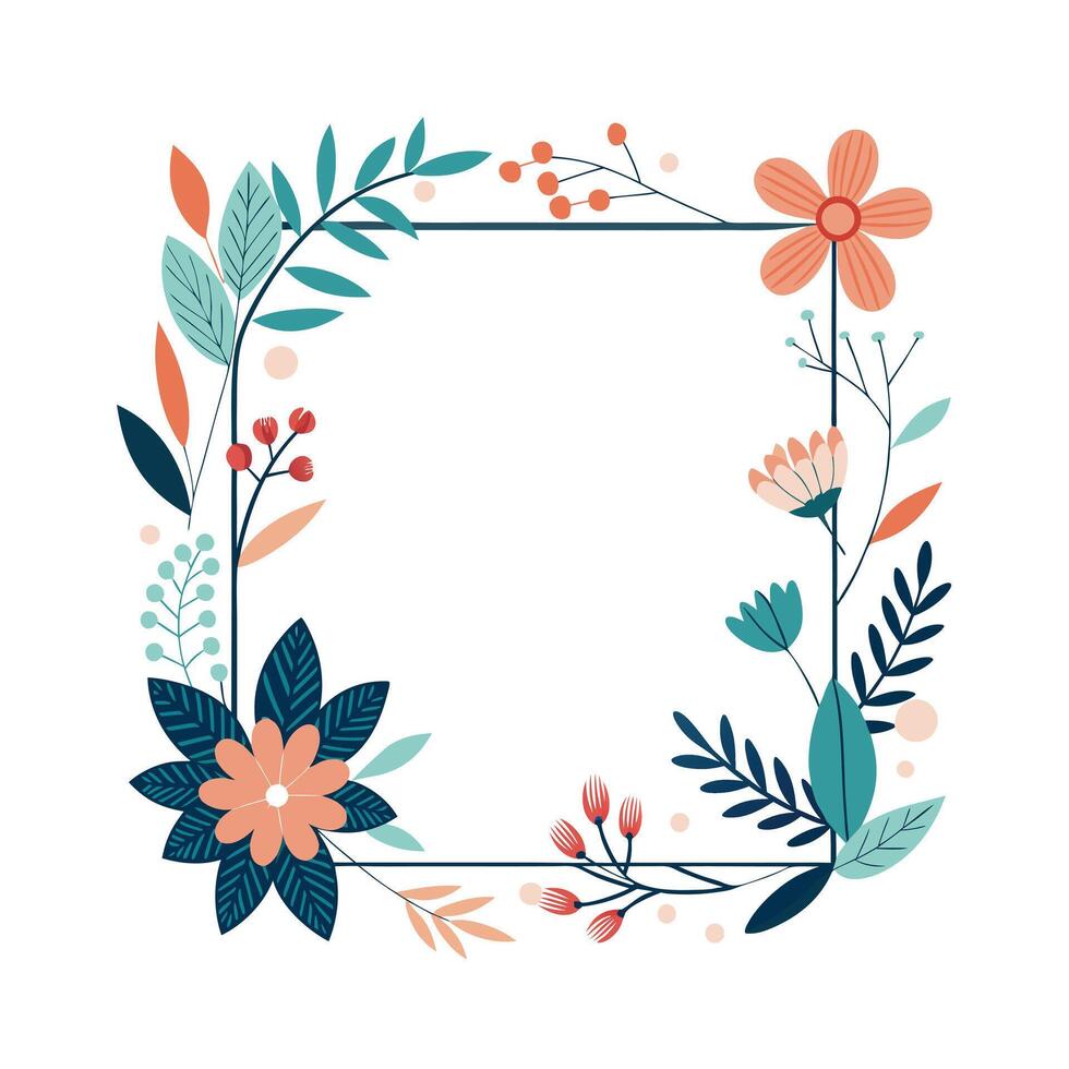 Beautiful Floral Frame Border Illustration vector