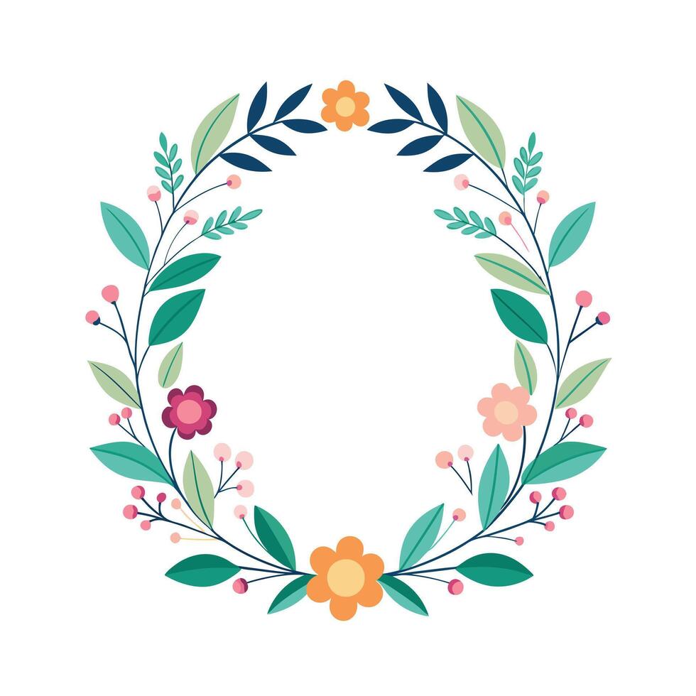 Beautiful Floral Frame Border Illustration vector