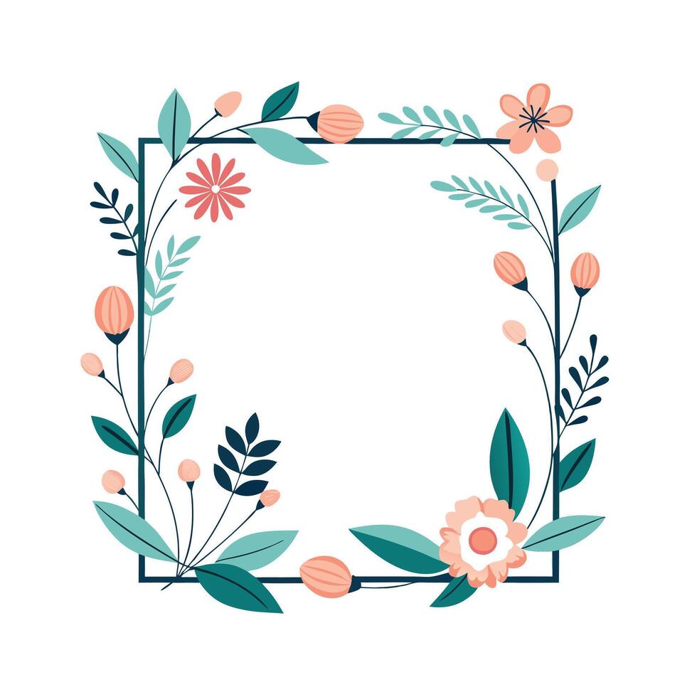 Beautiful Floral Frame Border Illustration vector