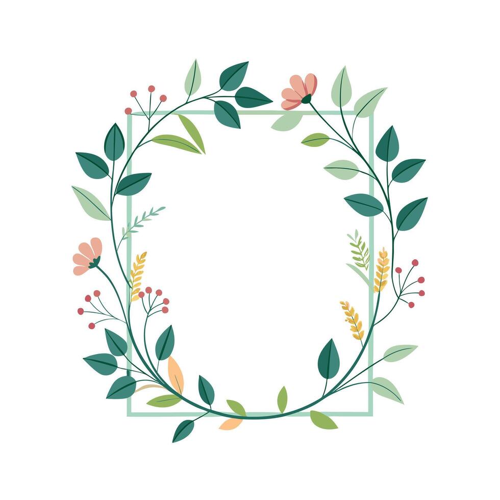 Beautiful Floral Frame Border Illustration vector