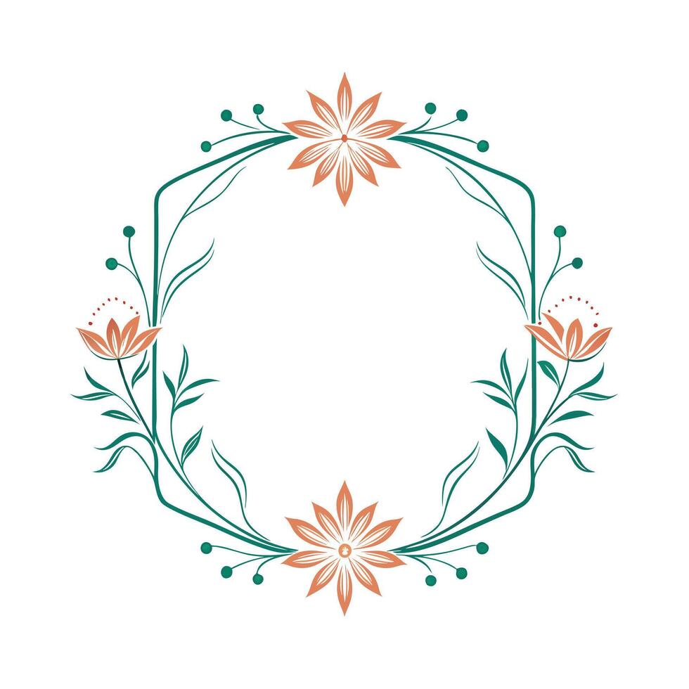 Beautiful Floral Frame Border Illustration vector