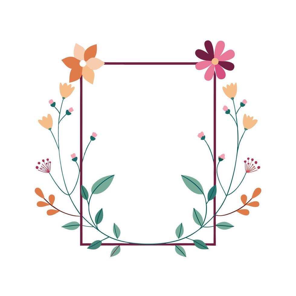 Beautiful Floral Frame Border Illustration vector