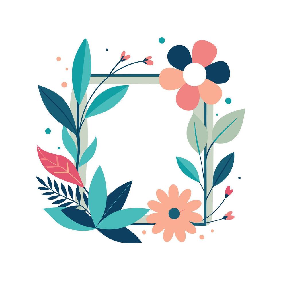 Beautiful Floral Frame Border Illustration vector