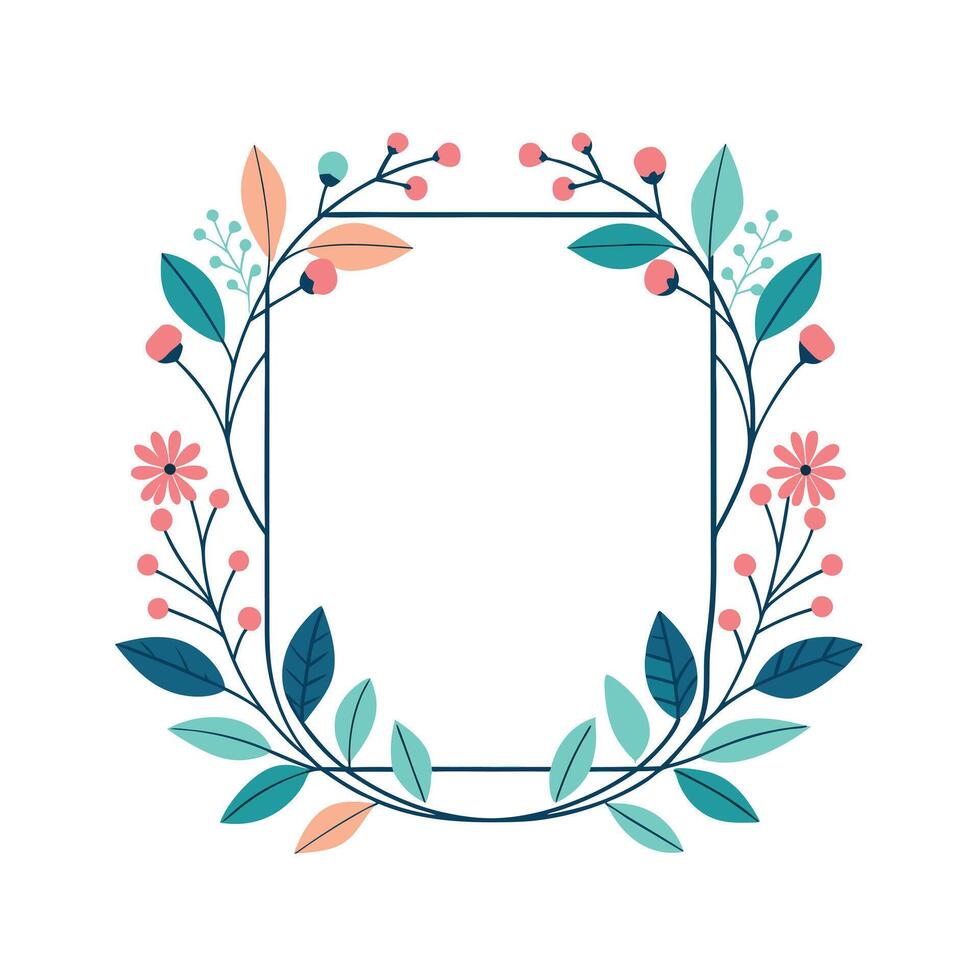 Beautiful Floral Frame Border Illustration vector