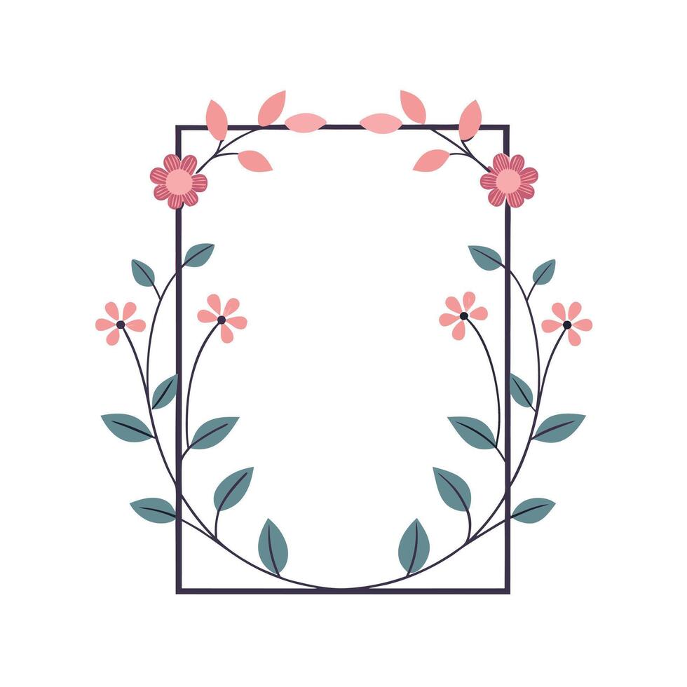 Beautiful Floral Frame Border Illustration vector