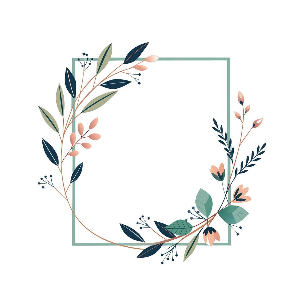 Beautiful Floral Frame Border Illustration vector