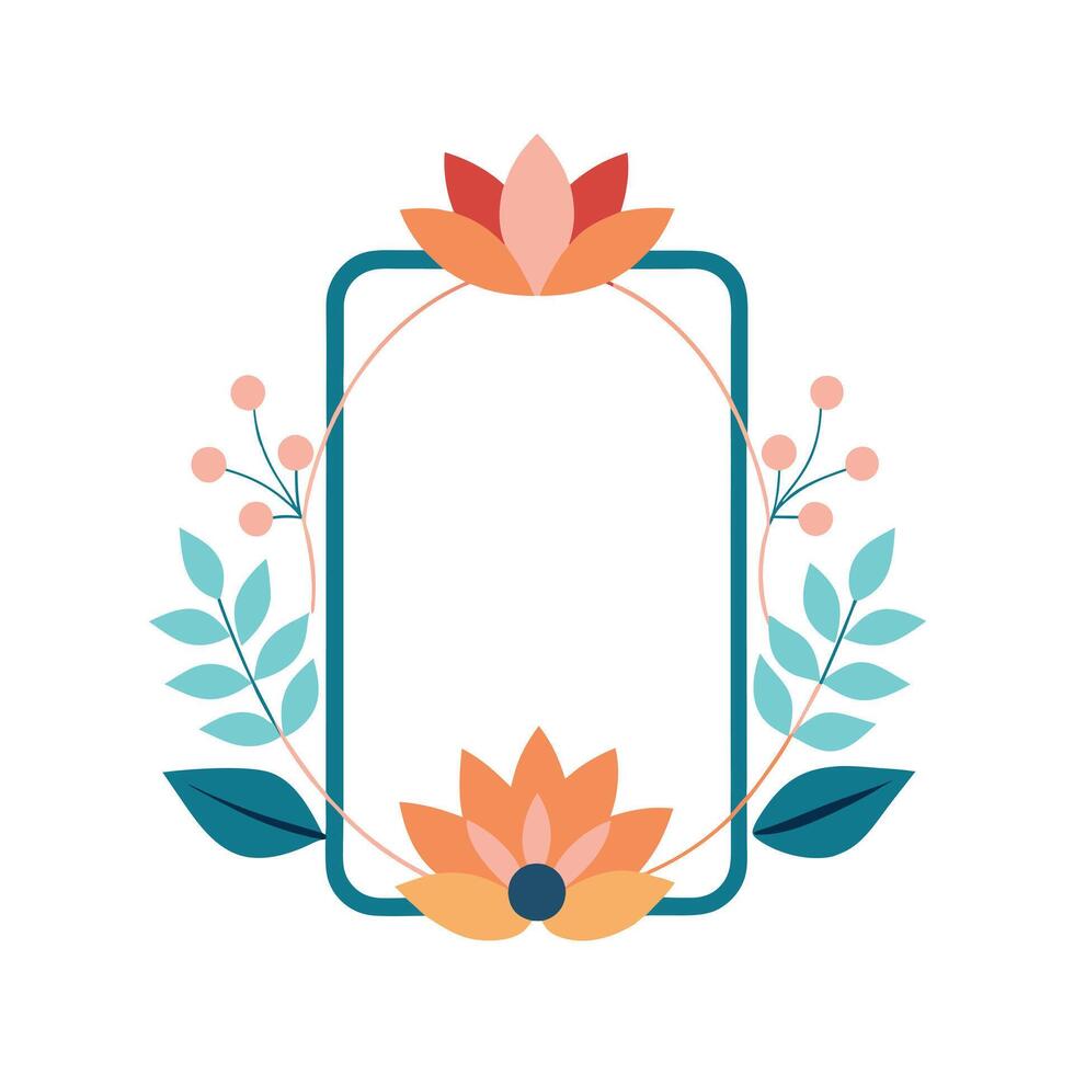 Beautiful Floral Frame Border Illustration vector
