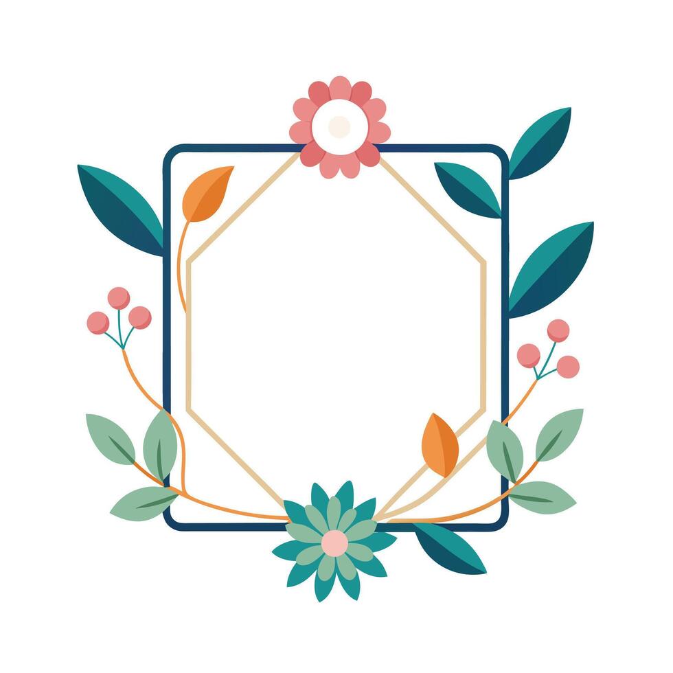 Beautiful Floral Frame Border Illustration vector