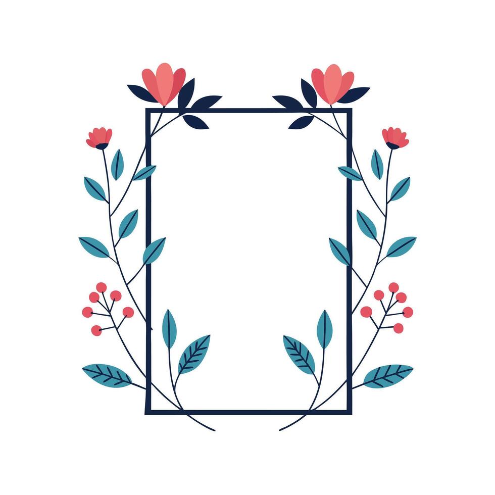 Beautiful Floral Frame Border Illustration vector