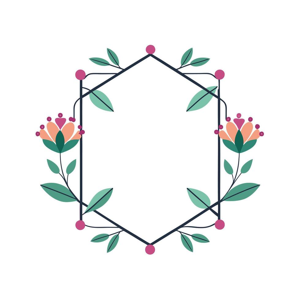 Beautiful Floral Frame Border Illustration vector
