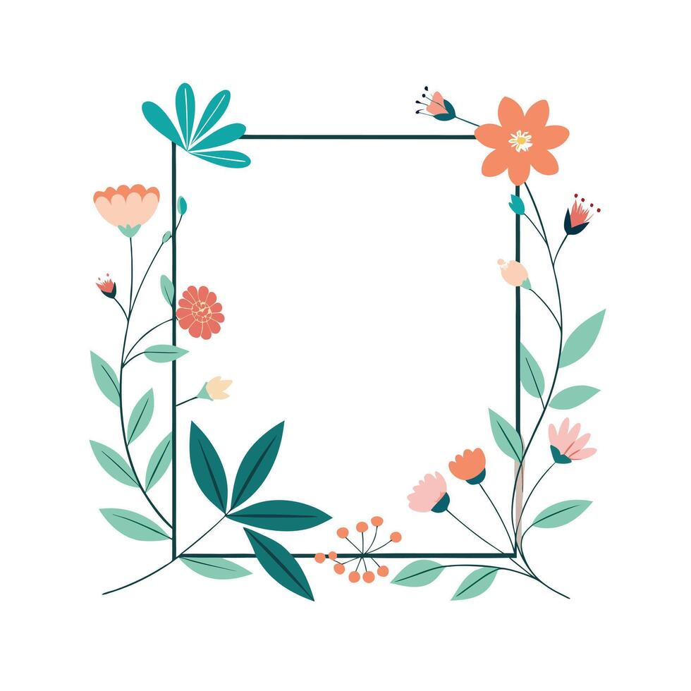 Beautiful Floral Frame Border Illustration vector
