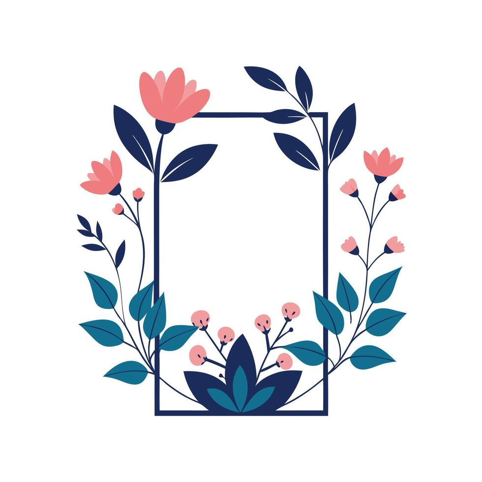 Beautiful Floral Frame Border Illustration vector