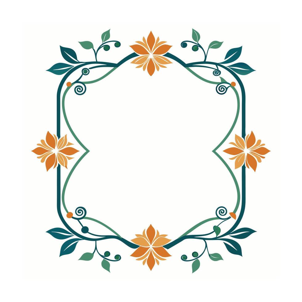 Beautiful Floral Frame Border Illustration vector