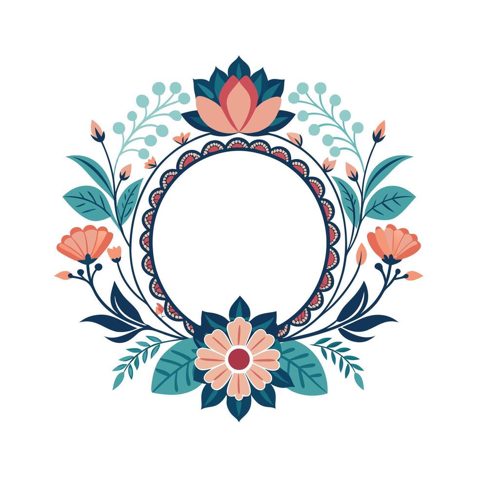 Beautiful Floral Frame Border Illustration vector