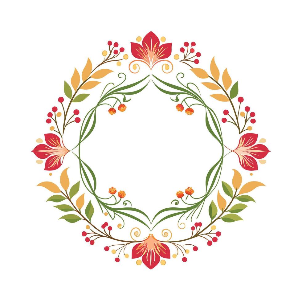 Beautiful Floral Frame Border Illustration vector