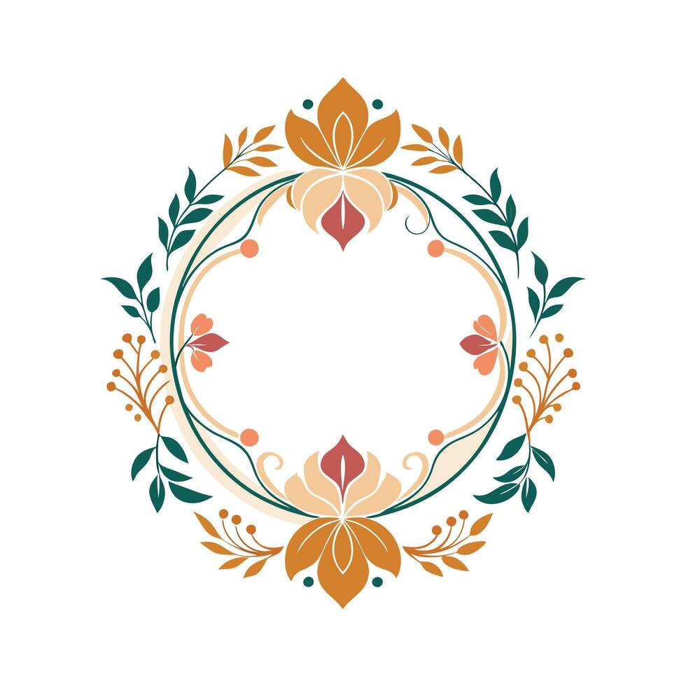Beautiful Floral Frame Border Illustration vector