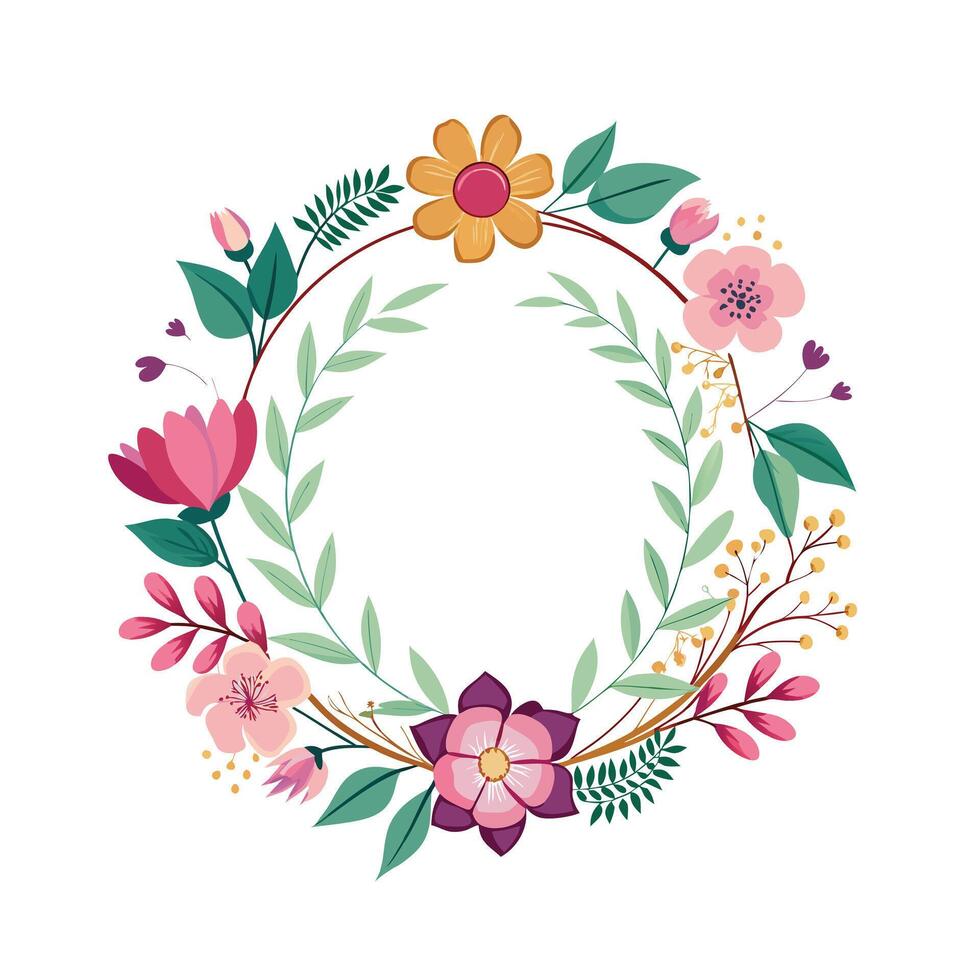 Beautiful Floral Frame Border Illustration vector