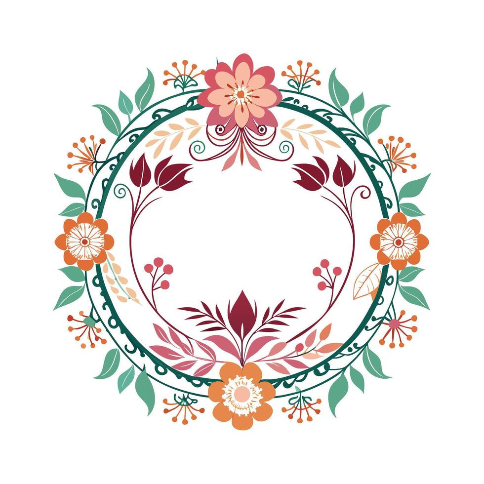 Beautiful Floral Frame Border Illustration vector