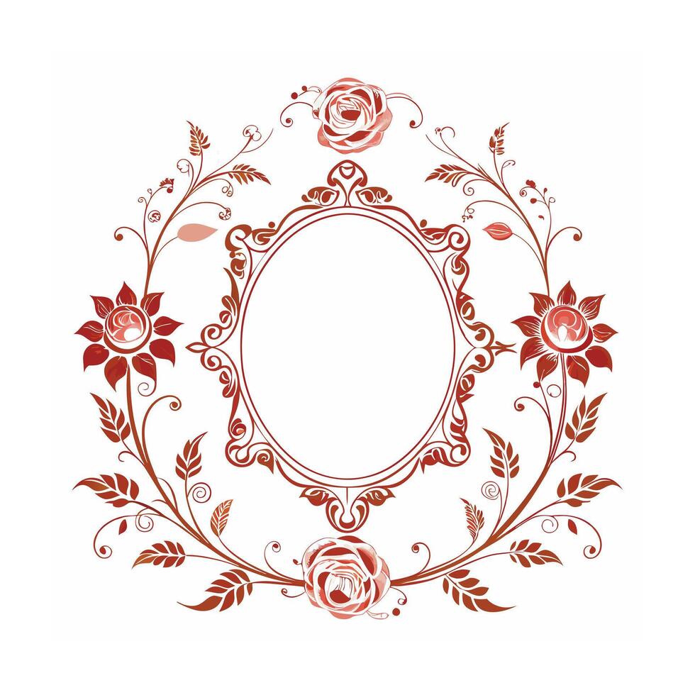 Beautiful Floral Frame Border Illustration vector