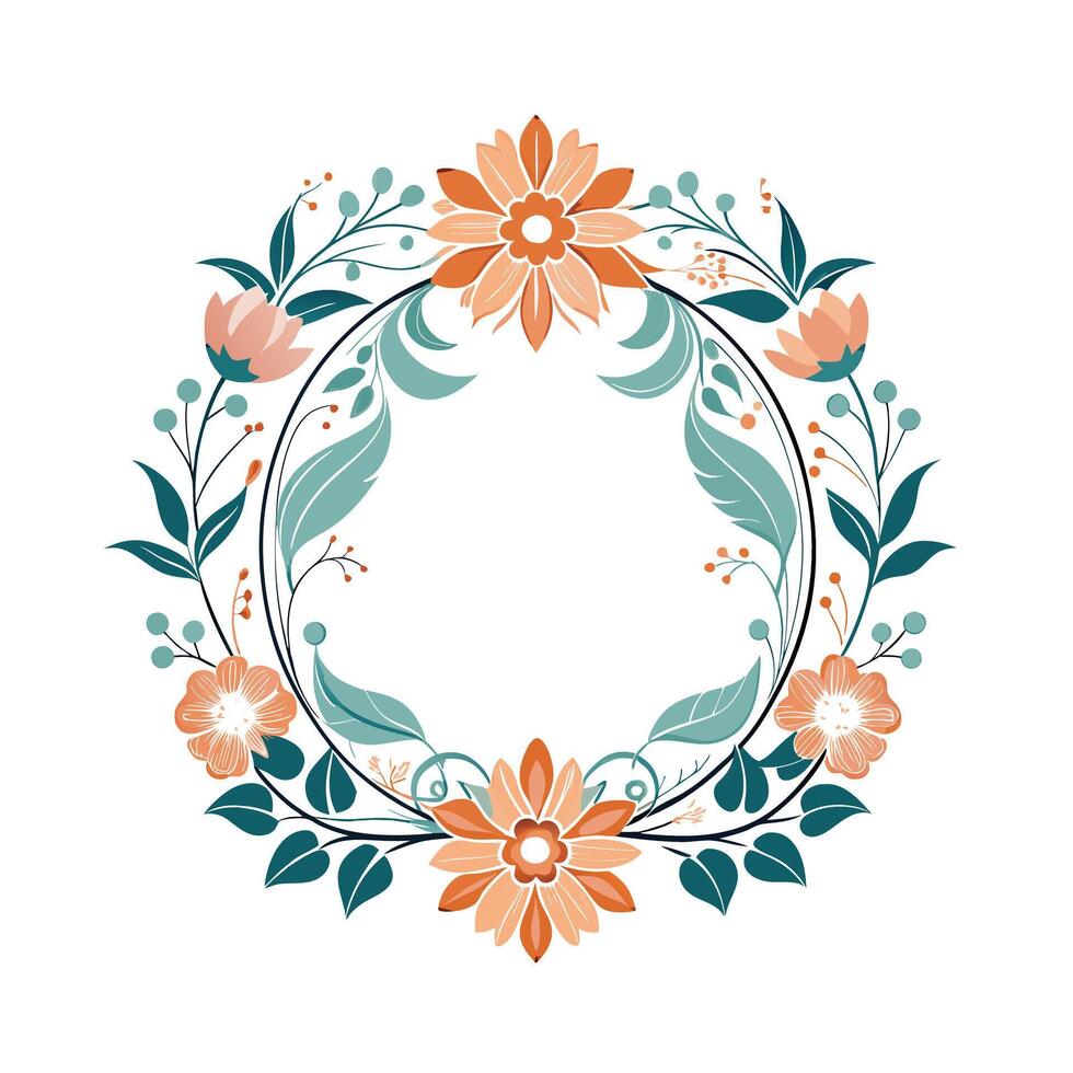 Beautiful Floral Frame Border Illustration vector