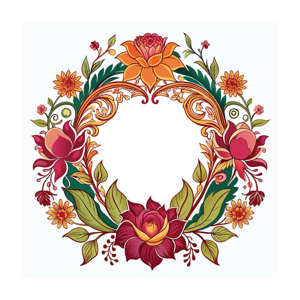 Beautiful Floral Frame Border Illustration vector