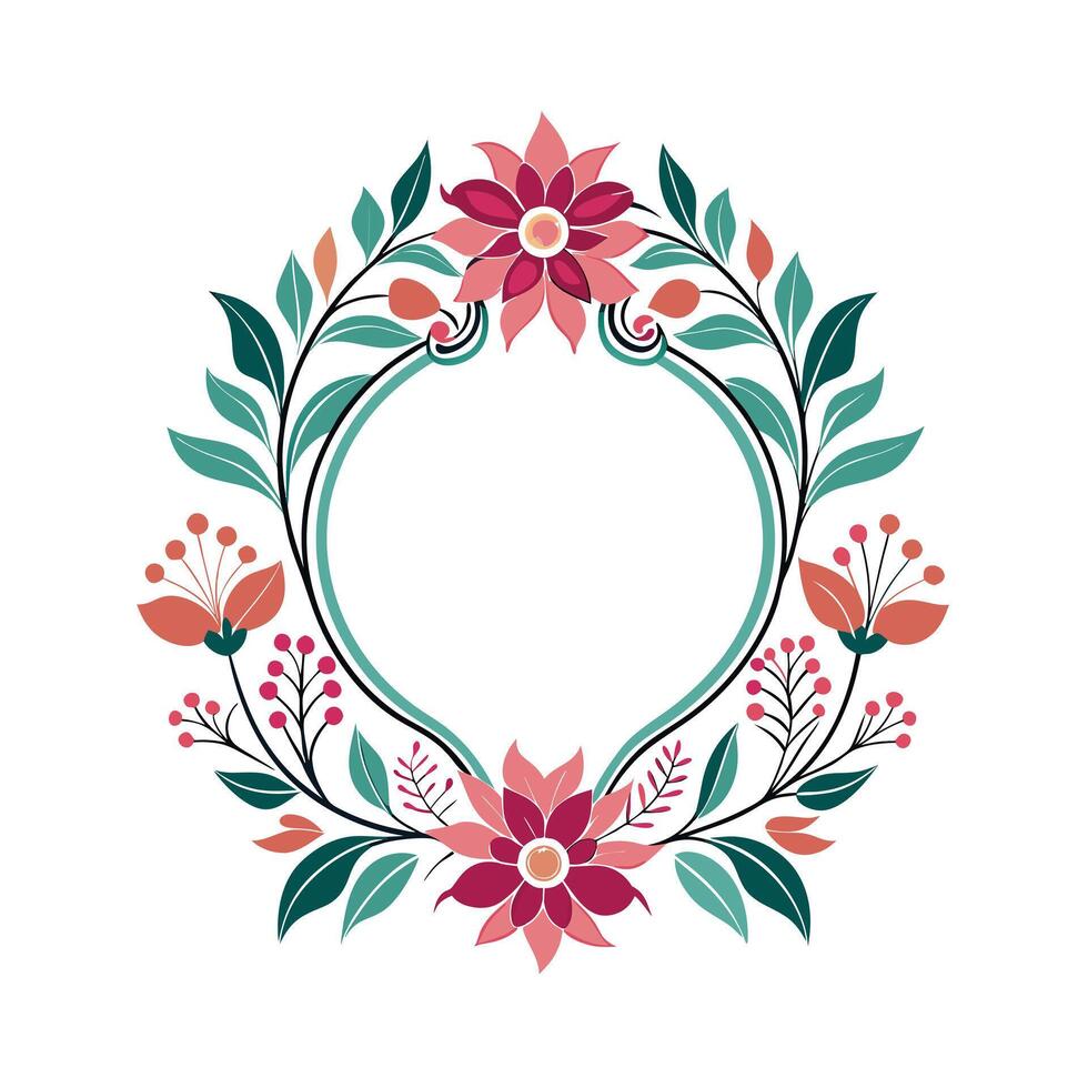 Beautiful Floral Frame Border Illustration vector