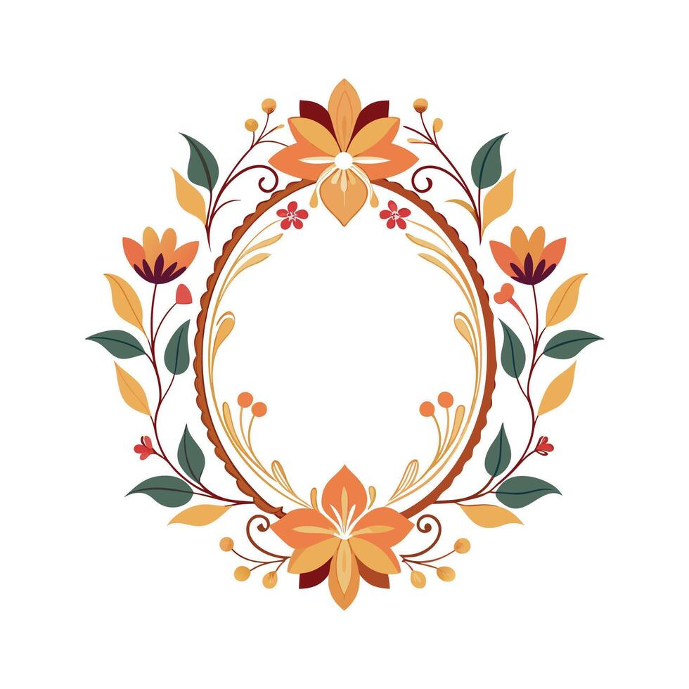 Beautiful Floral Frame Border Illustration vector