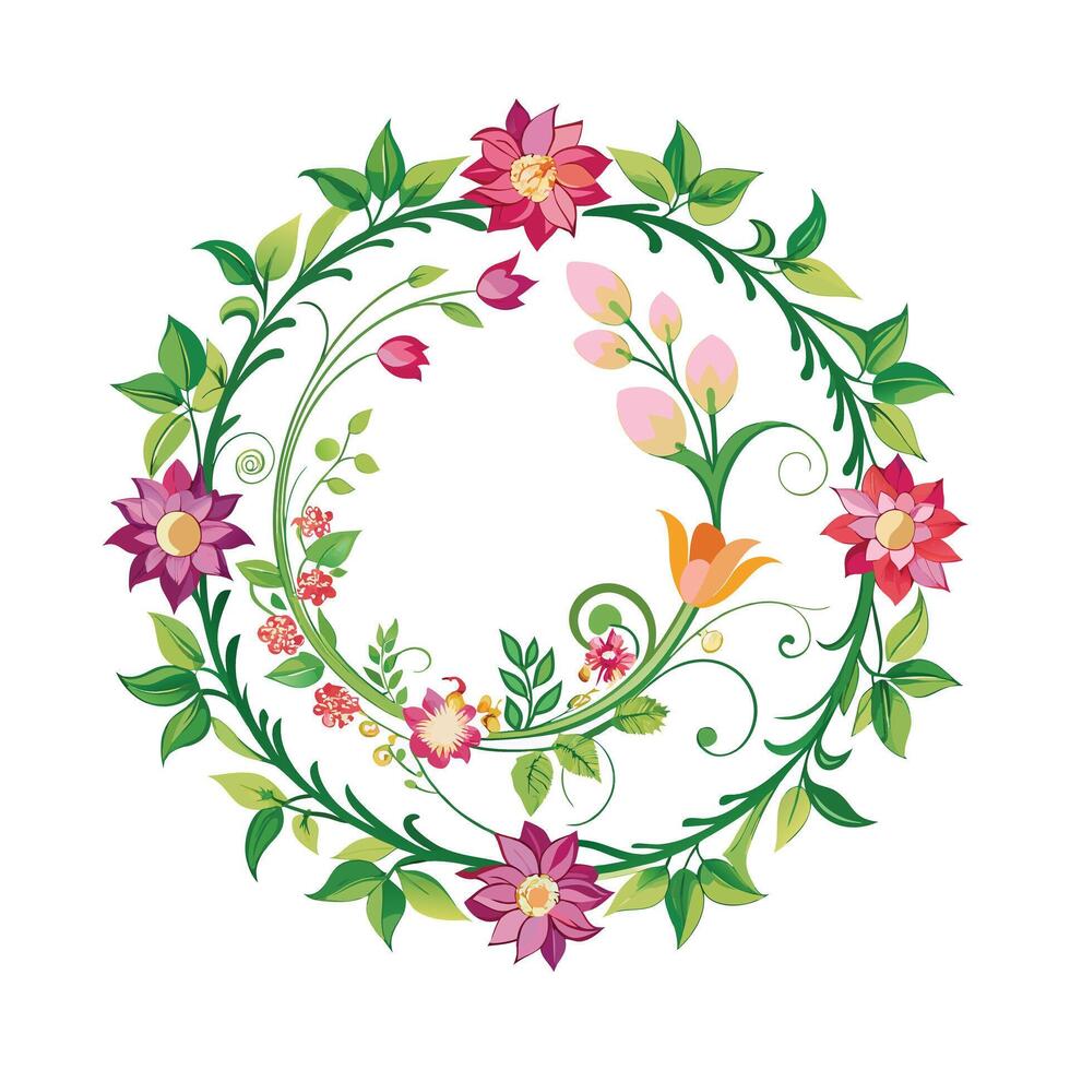 Beautiful Floral Frame Border Illustration vector