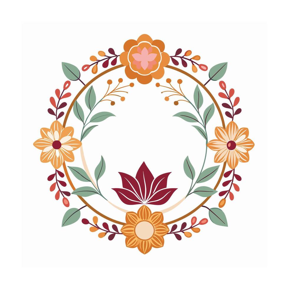 Beautiful Floral Frame Border Illustration vector