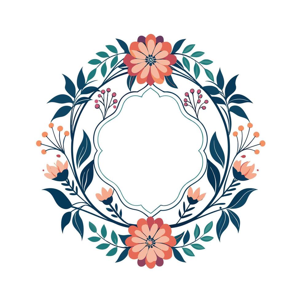 Beautiful Floral Frame Border Illustration vector