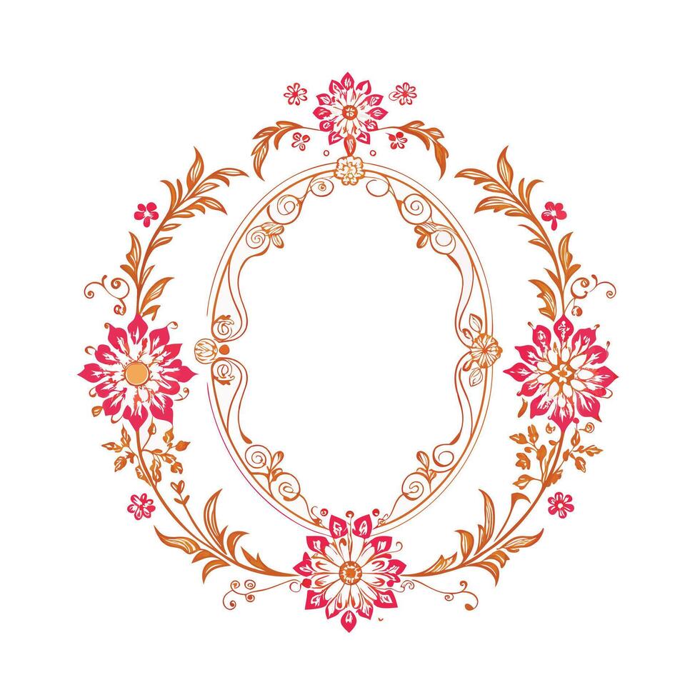 Beautiful Floral Frame Border Illustration vector