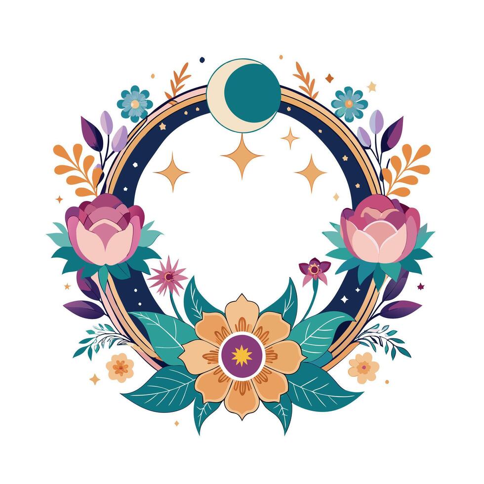 Beautiful Floral Frame Border Illustration vector