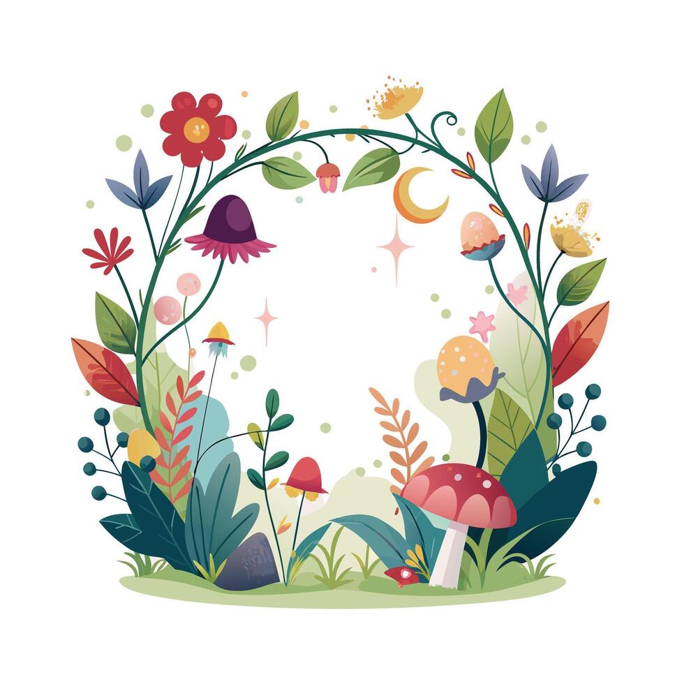 Beautiful Floral Frame Border Illustration vector