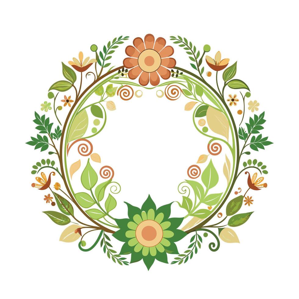 Beautiful Floral Frame Border Illustration vector