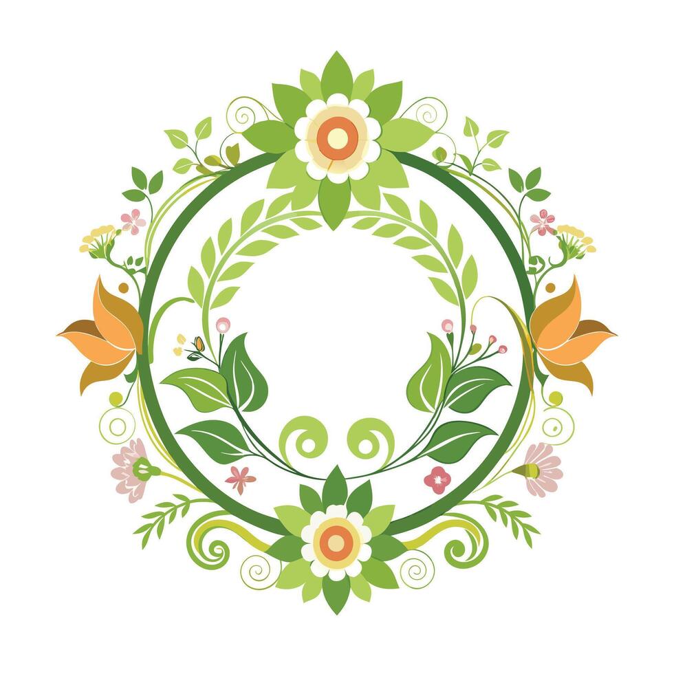 Beautiful Floral Frame Border Illustration vector