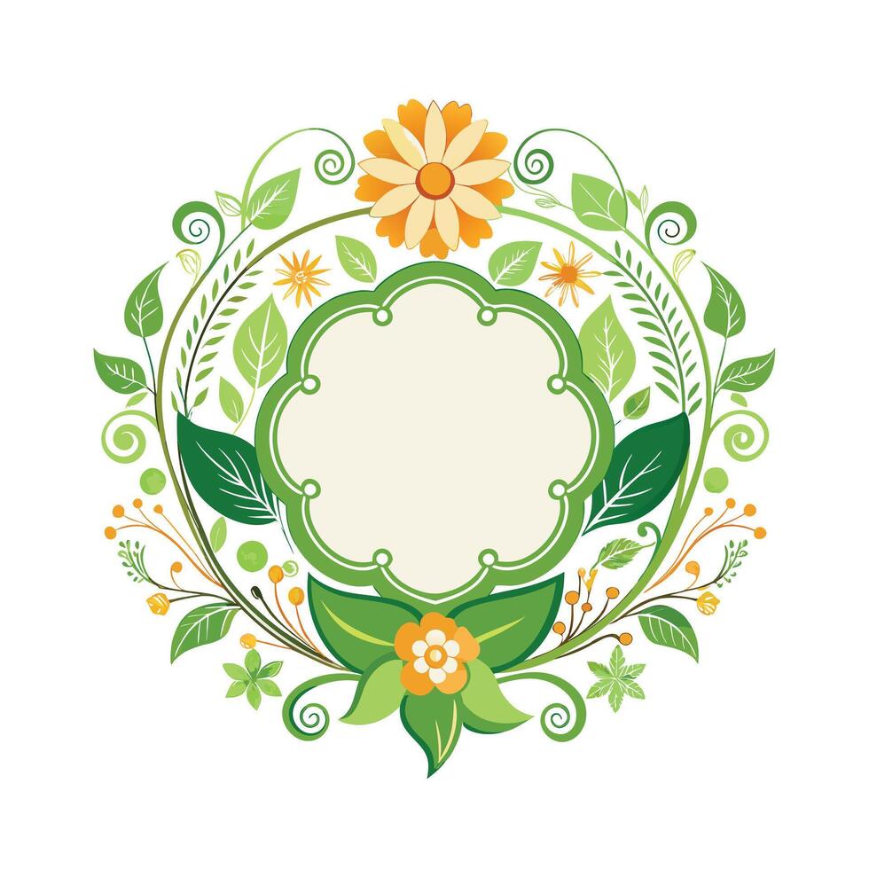 Beautiful Floral Frame Border Illustration vector