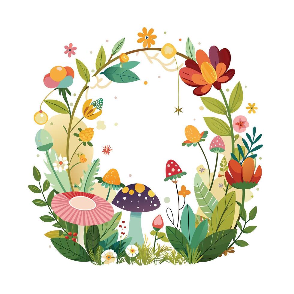 Beautiful Floral Frame Border Illustration vector