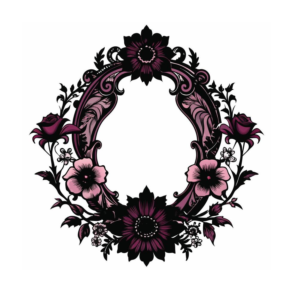 Beautiful Floral Frame Border Illustration vector