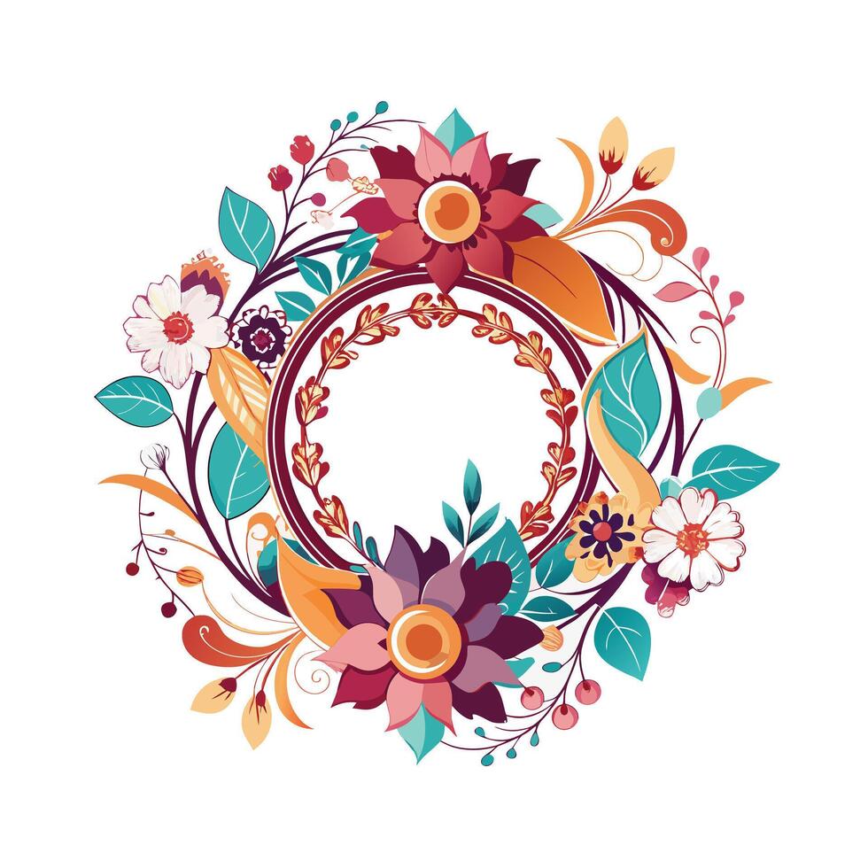 Beautiful Floral Frame Border Illustration vector