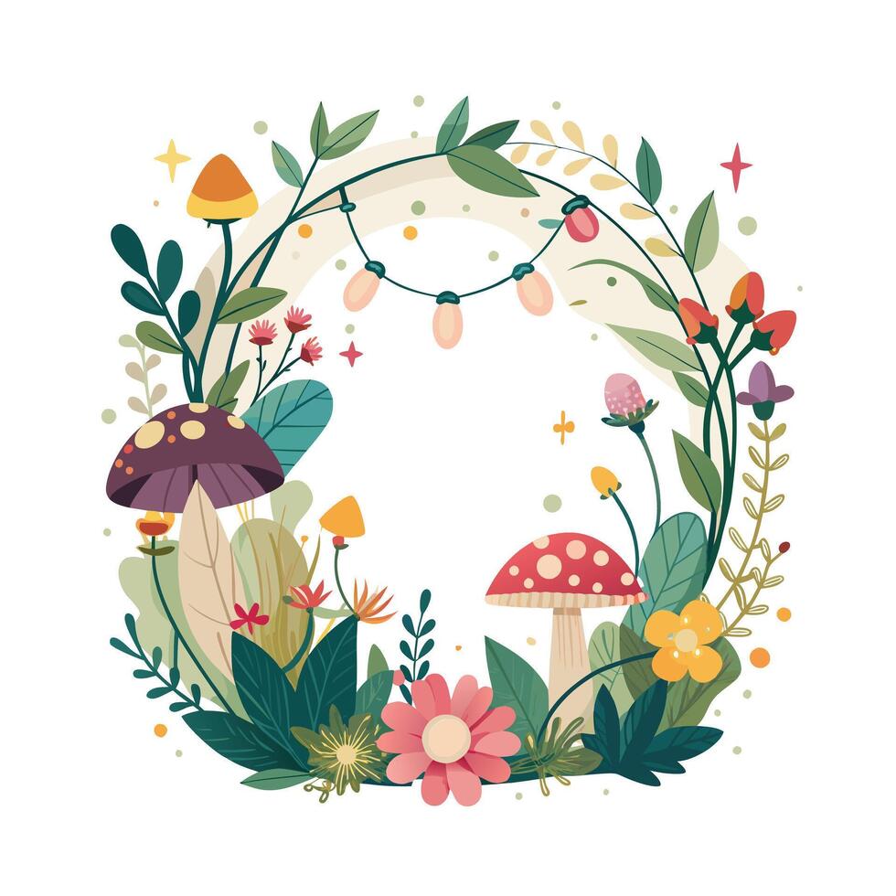 Beautiful Floral Frame Border Illustration vector
