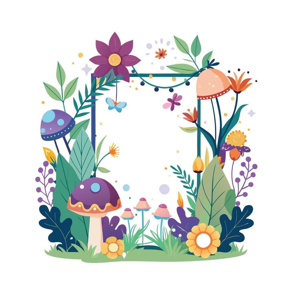 Beautiful Floral Frame Border Illustration vector