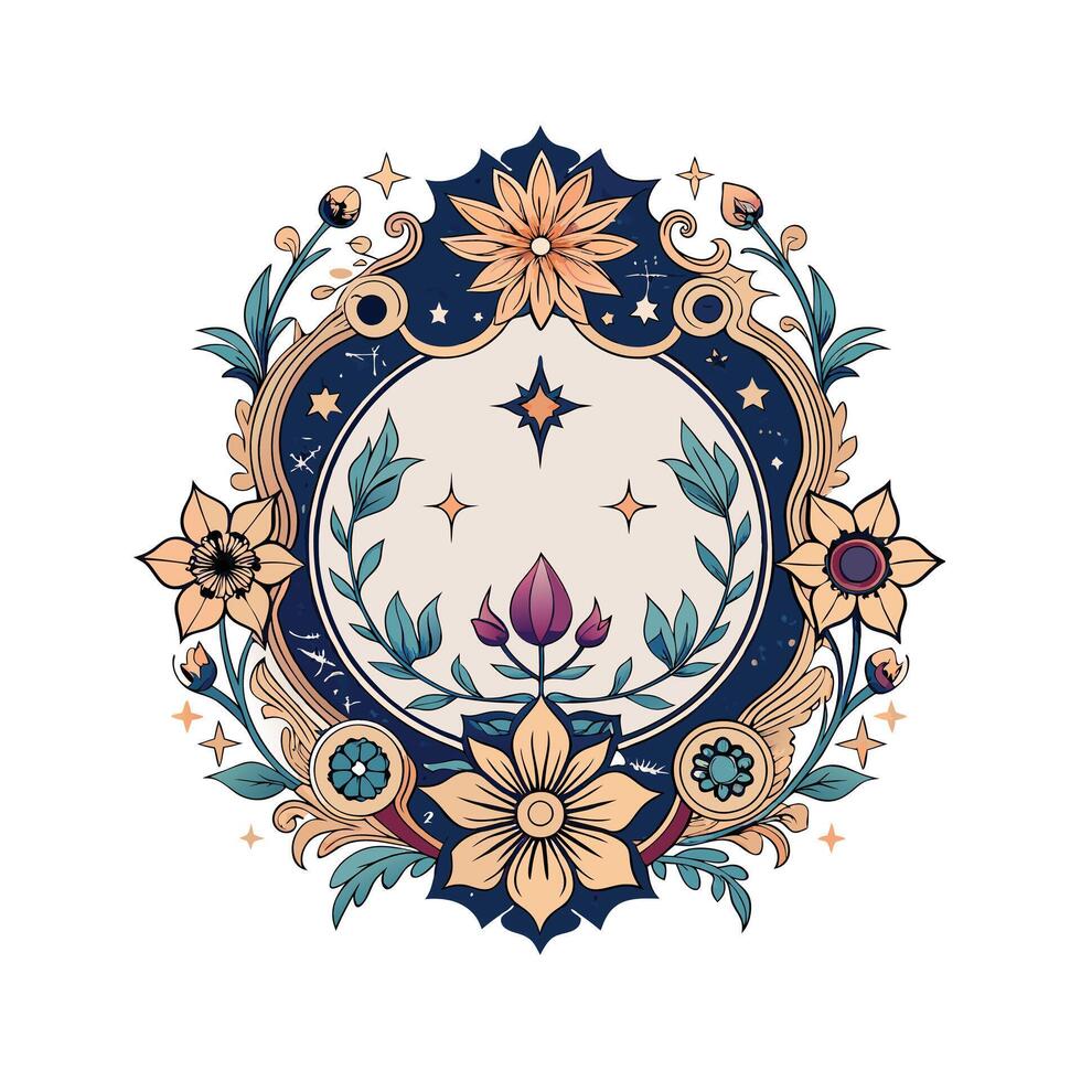 Beautiful Floral Frame Border Illustration vector